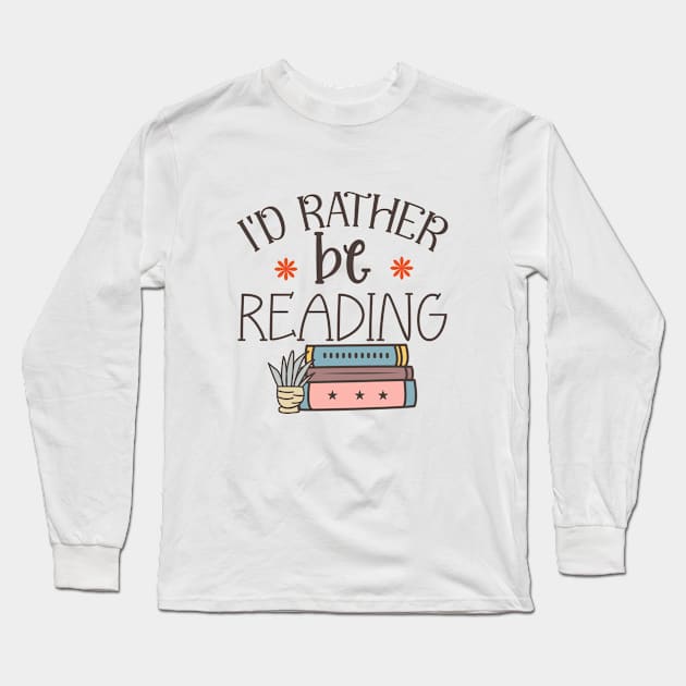 Reading Escape: Cozy Bookish Sticker Long Sleeve T-Shirt by Ingridpd